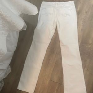 Bootleg white jeans